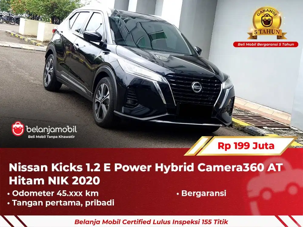 [ GARANSI 5TH ] Nissan Kicks 1.2 E Power Hybrid AT Hitam 2020/2021