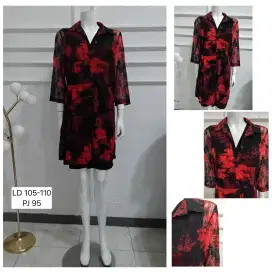 Dress bahan kaos impor flowly dengan outer brukat preloved