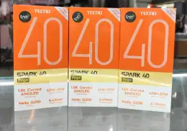 Tecno Spark 40 Pro+ ram 8/256gb New segel garansi resmi