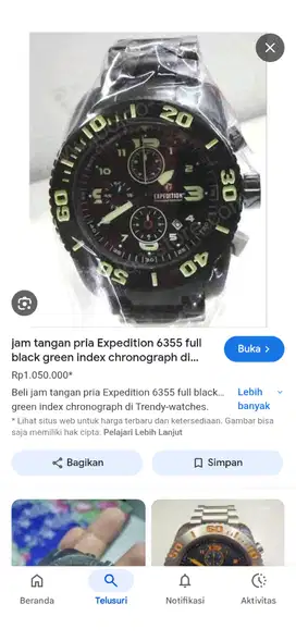 Jam Expedition tipe  E6335M, stainless steel warna hitam