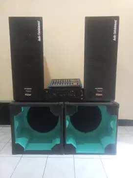Jual 1 paket sepiker 3way aktip berikut sub 18 in