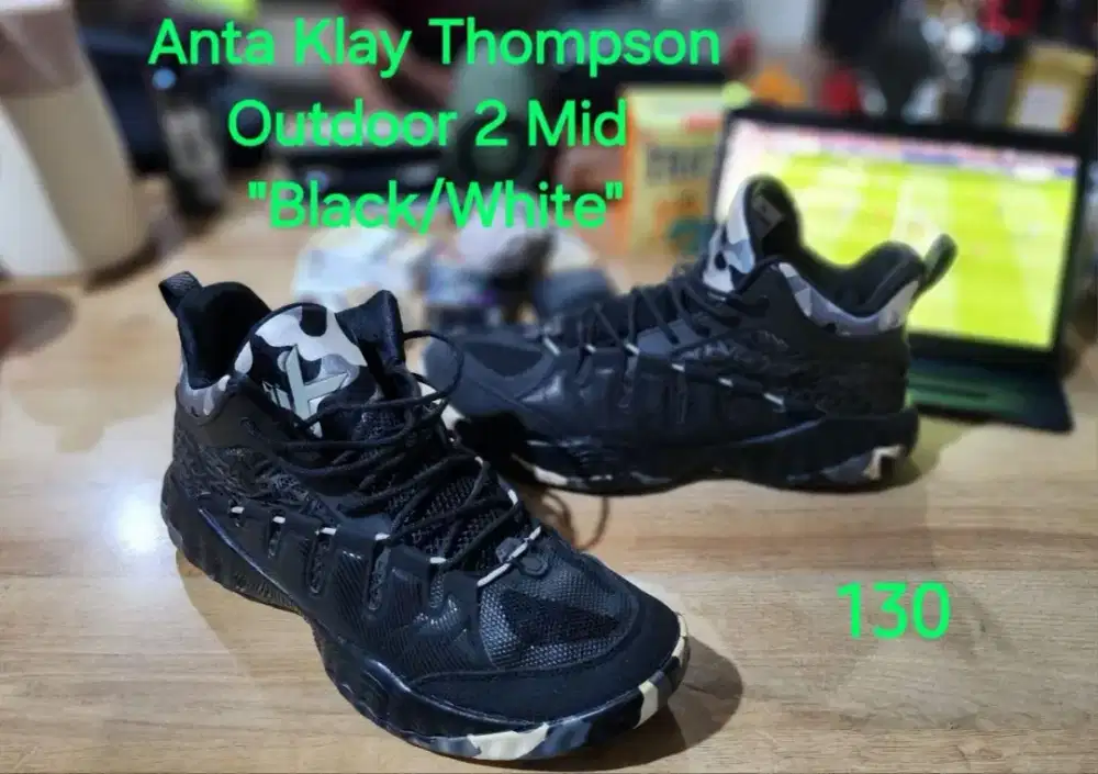 Sepatu Anta Klay Thompson Outdoor 2 Mid Black/White
