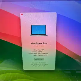 Macbook Pro M1 layar 13 inch Ram 16 Ssd 256 silver buat desain editing