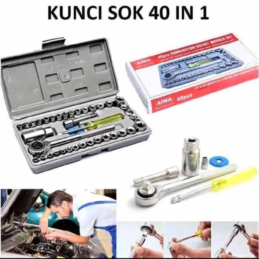 Kunci Sock AIWA 40 pcs Obeng Set