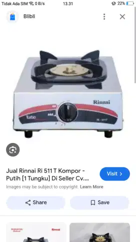 Jual kompor rinnai tungku 1