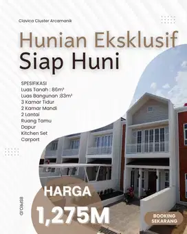 Rumah SIAP HUNI Cisaranten Kulon Arcamanik 2Lt 3 Kamar dekat Sport Jabar dan Pusat Kota Bandung