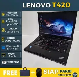 Laptop lenovo black T420 core i5, ran 4GB/128GB