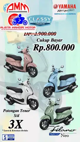 DP 800 RIBU YAMAHA G FILANO HYBRID LUX SYARAT MUDAH CUKUP KTP KK
