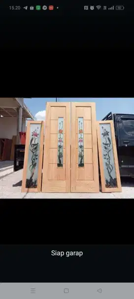 Jual set kusen gandeng tiga kayu jati