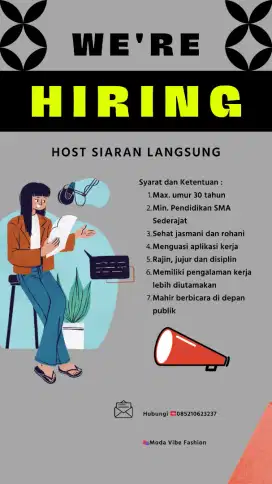 Di butuhkan Host Live Streaming