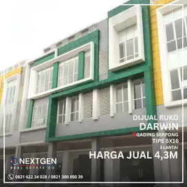 Dijual Ruko Darwin 5x16 Gading Serpong