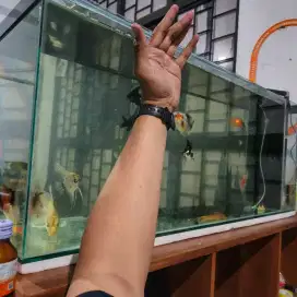 Aquarium 100x30x40 kaca 5mm alas 8mm filter samping 13cm