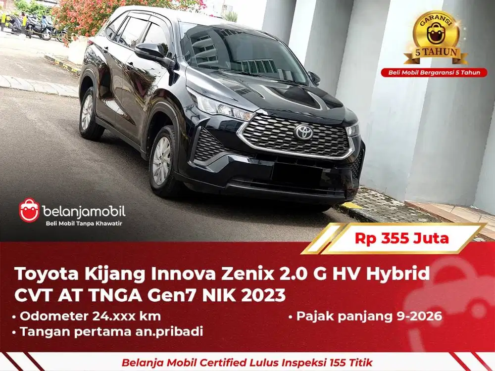 [ GARANSI 5TH ] Toyota Kijang Innova Zenix 2.0 G HV Hybrid 2023/2024