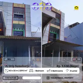 Dijual Ruko Poros Urip Sumoharjo 3LT Strategis Dalam Kota Nego JJ