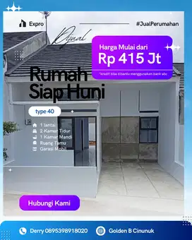 rumah siap huni, unit terbatas Cinunuk bandung