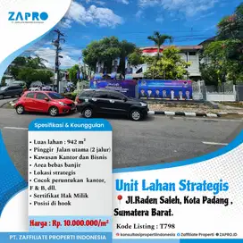 Jual lahan strategis cocok peruntukan f&b, posisi hook di padang