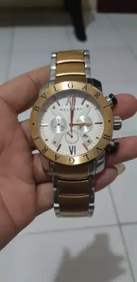 Jam pria bvlgari quartz krono