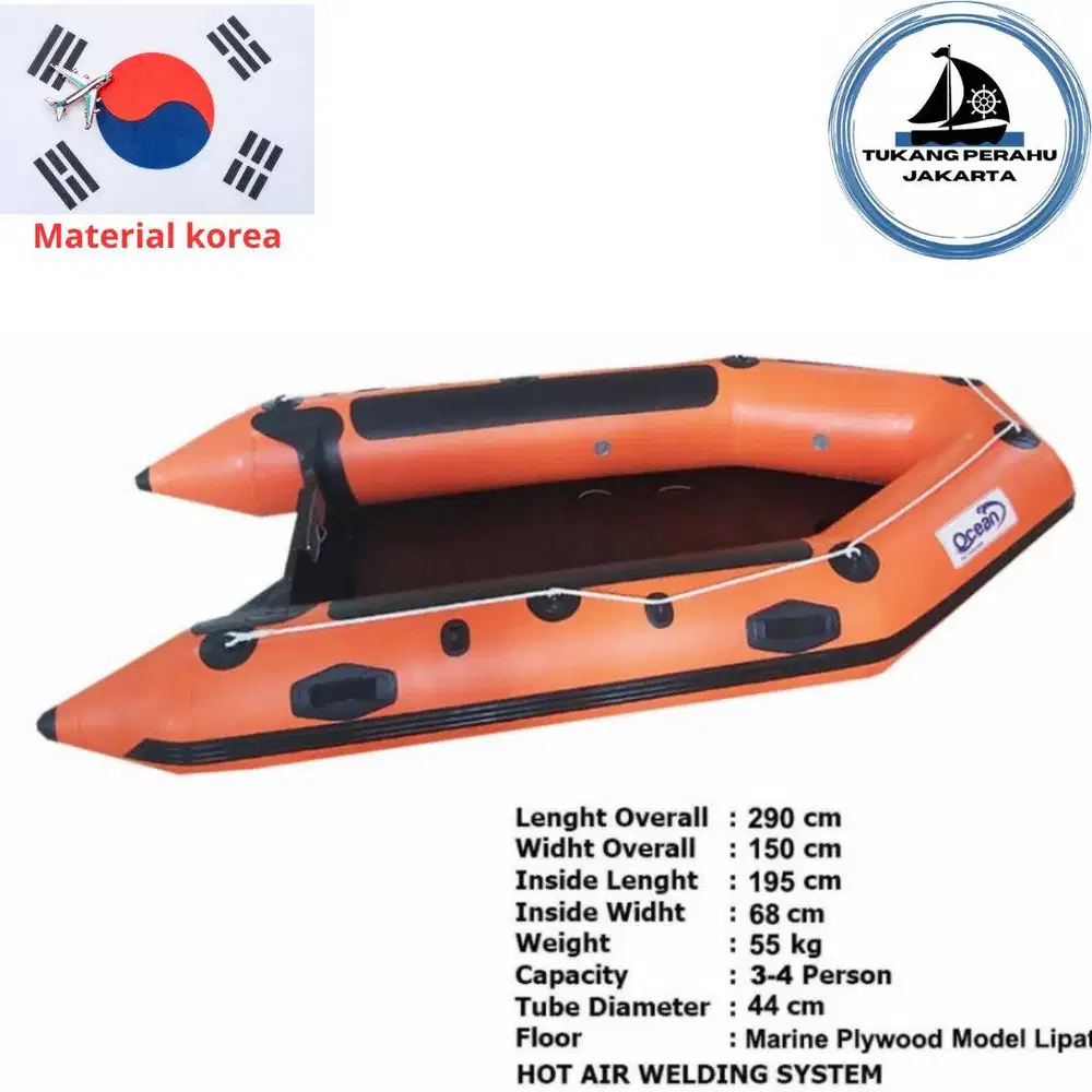 Perahu karet OCEAN 290 untuk Rescue,team penyelamat