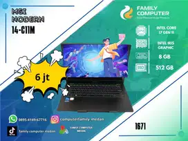 MSI NODERN 14-C11M|INTEL CORE I7 GEN 11|INTEL IRIS GRAPHIC|8GB|512GB