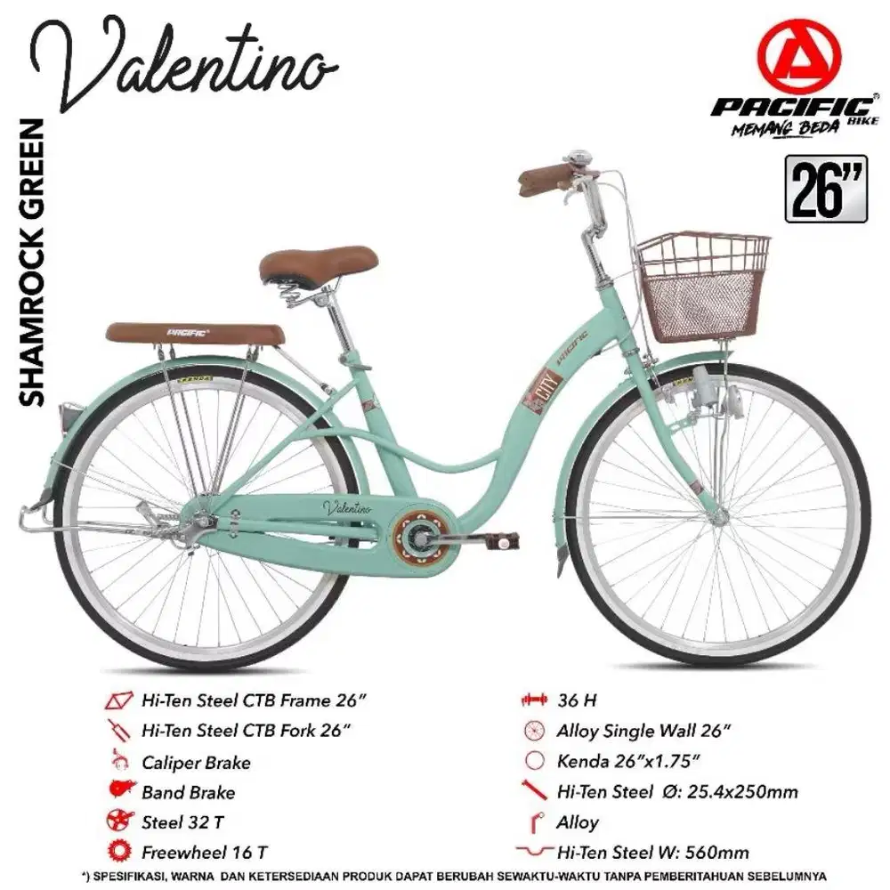 Jual sepeda pacific valentino 26inch