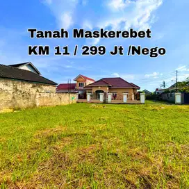 tanah sisa 2 kavling maskerebet km 11 kota palembang