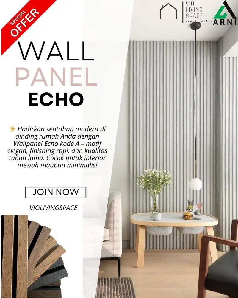 WPC PANEL ECHO/ WALL PANEL KODE A/ INDOOR / MOTIF KAYU