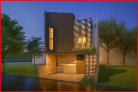 Model Industrial 2 Lantai, Rumah Jogja Ngaglik Sleman Dekat UII