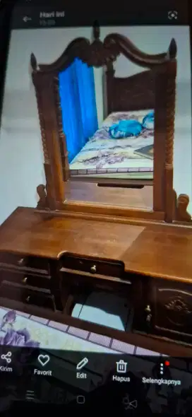 Meja rias satu set kayu jati