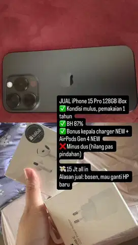 Ip15pro + airpods gen 4 + adaptor