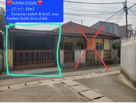 DIJUAL TANAH MURAH +/-80m2, BONUS 1 KAMAR