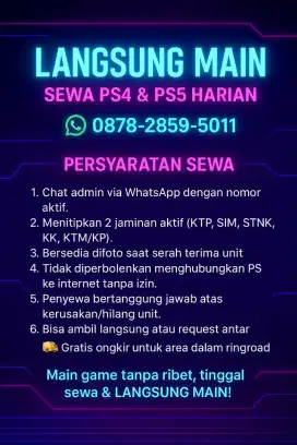 Rental sewa ps 4 dan ps 5