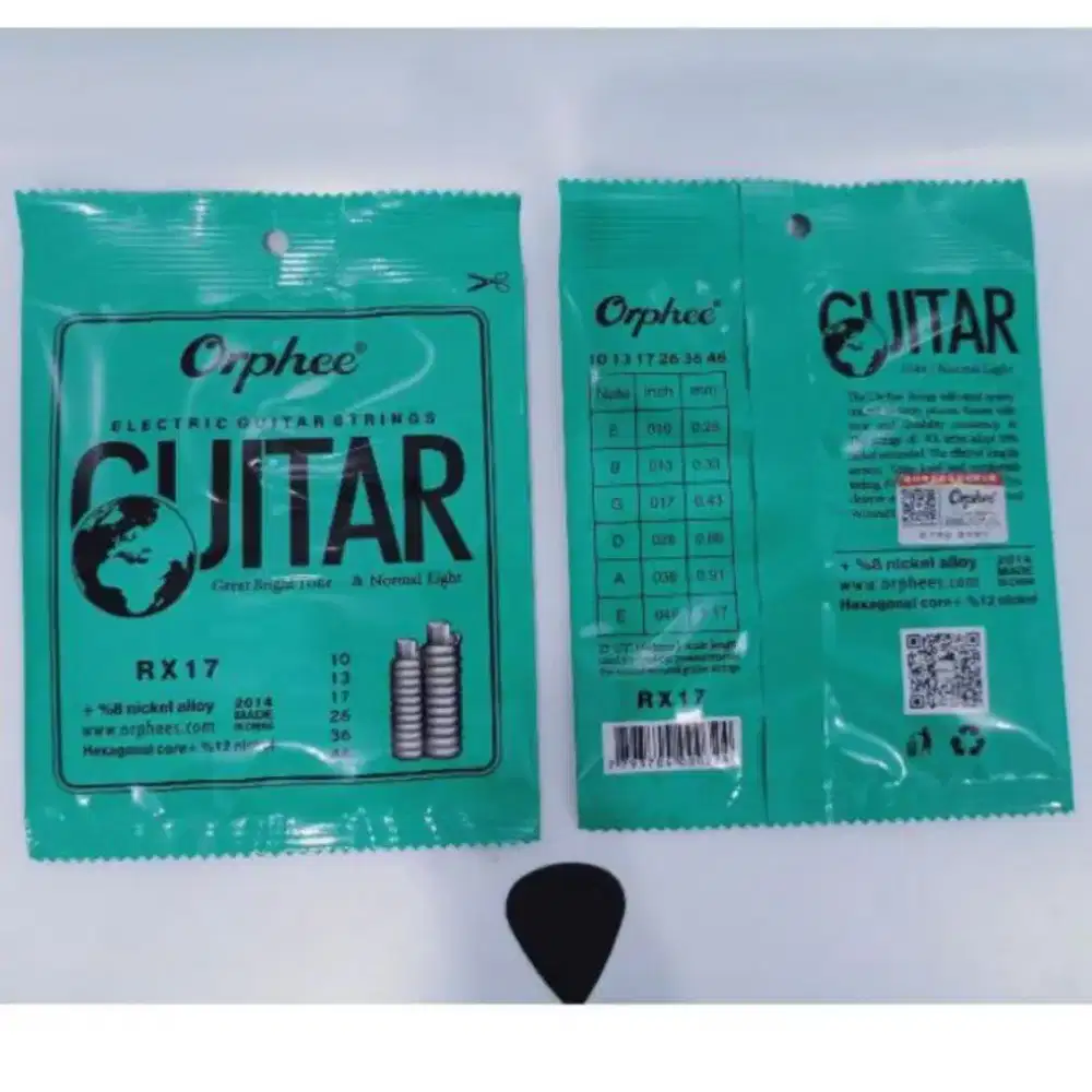 1 SET Senar GITAR  ELEKTRIK MERK ORPHEE TIPE  RX