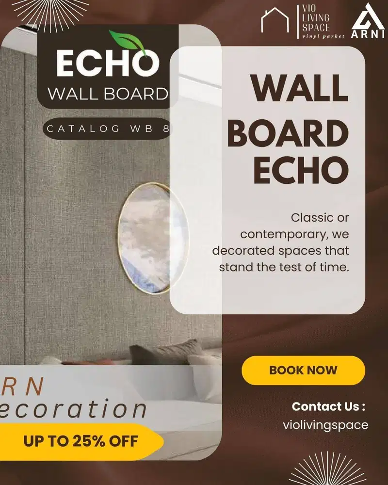 Wall Panel Echo Kode WB B Indoor Motif Kayu Lebar 40cm