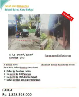 Dijual Rumah Bintara Raya Bekasi Barat
