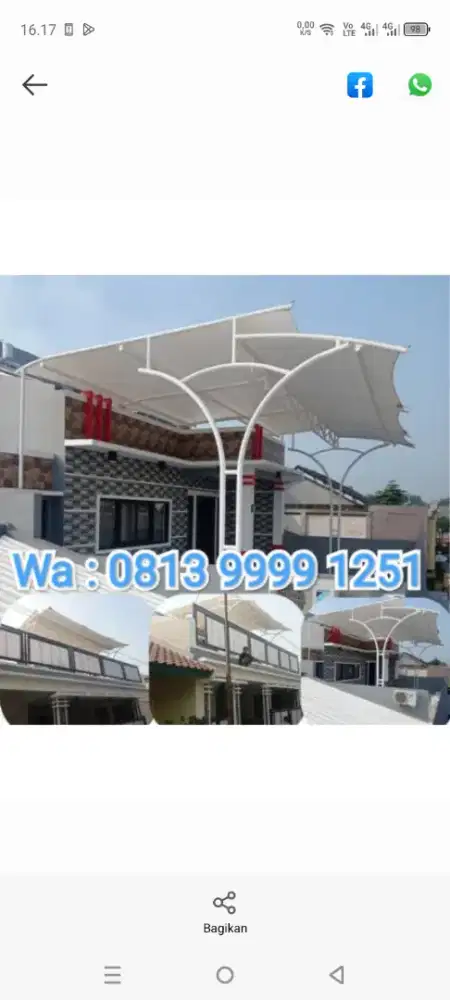 PASANG CANOPY MEMBRANE MURAH || TOKO KANOPI MEMBRANE HARGA MURAH