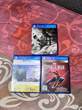 kaset ps4 gow,got,marvel spiderman bekas
