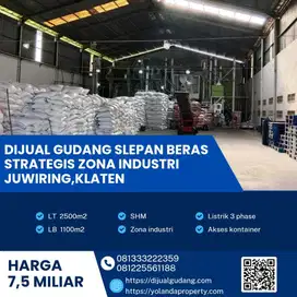 Dijual Gudang Slepan Beras Strategis Juwiring,Klaten Luas 2500m2