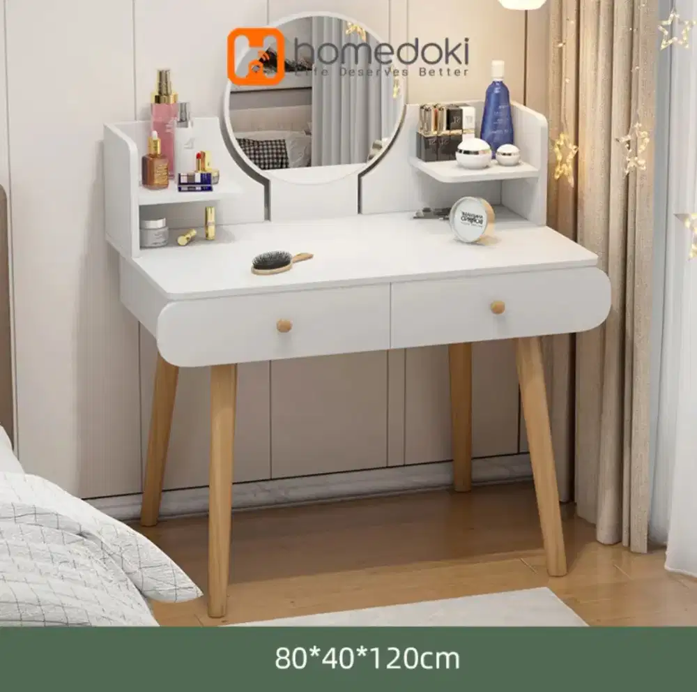 Meja rias homedoki LED minimalis