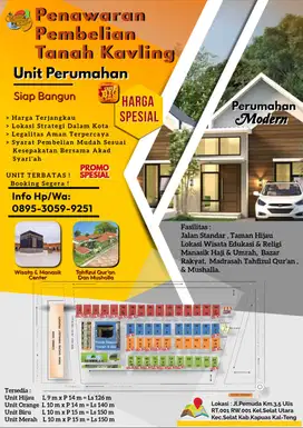 JUAL PAKET TANAH KAVLING UNIT UNTUK PERUMAHAN