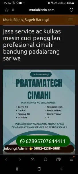 Jasa panggilan pasang ac service ac kulkas & mesin cuci
