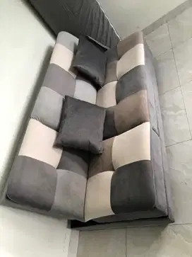 Sofa bed lipat bahan suede