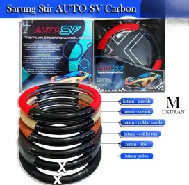 Cover Stir Mobil bahan Kulit AutoSV CARBON, ukuran M, Bagus