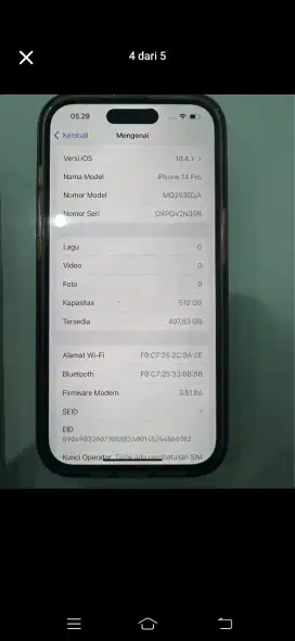 Dijual iPhone 14 pro 512GB ex digimap(garansi resmi Indonesia)