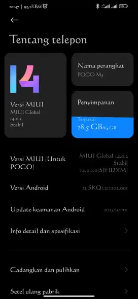 Poco m3 batangan ram 4/64