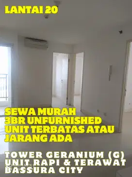 SEWA MURAH 3BR UNFURNISHED TOWER G APARTEMEN BASSURA CITY