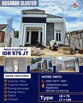 RUMAH MURAH TANAH LUAS DEKAT UNILA DAN POLINELA