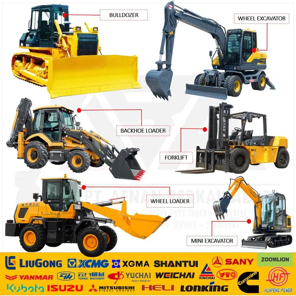 Wheel Loader Carmix Mixer BullDozer Excavator Forklift Mobile Crane