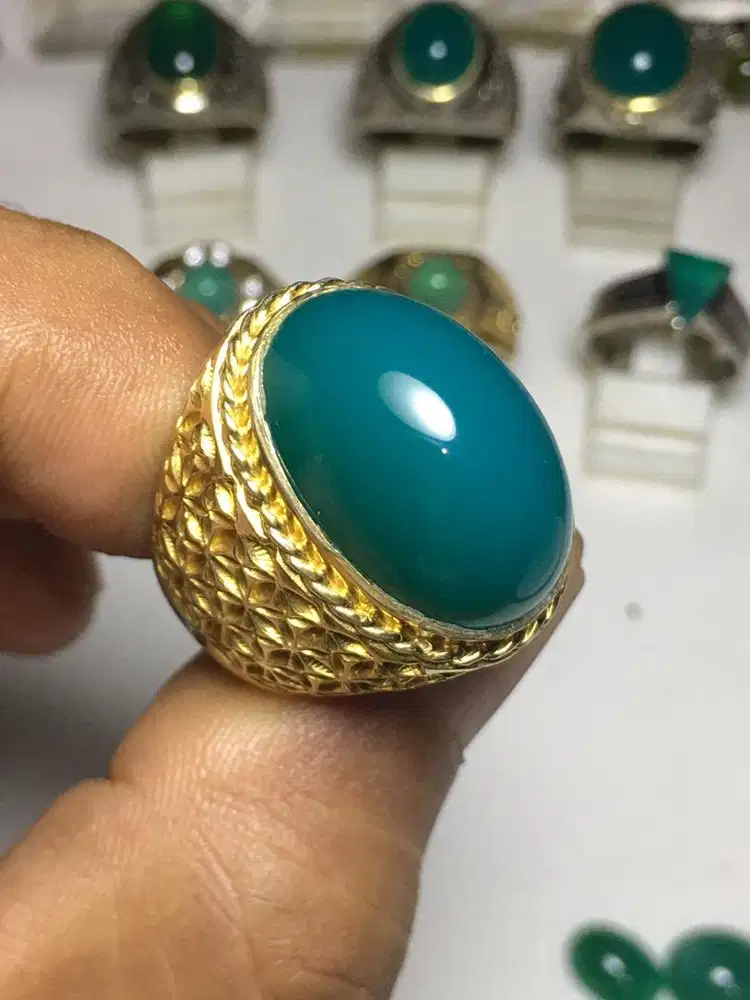 BATU BACAN DOKO LAWASAN KRISTAL NATURAL NO MINUS RING PERAK UKIR