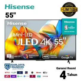 HISENSE Quantum Mini LED ULED 4K Google TV 55 Inch 55U6K -USB / HDMI