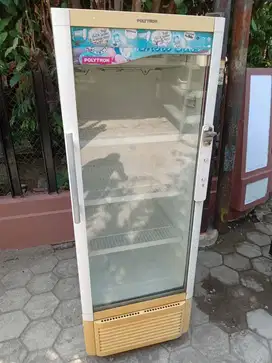 showcase 3 rak 160 liter POLYTRON murah bekas
